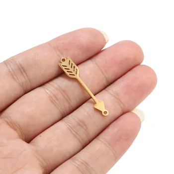 

5pcs Stainless Steel Arrow Connectors Gold Jewelry Making Supply Charms Findings for Hand Crafting