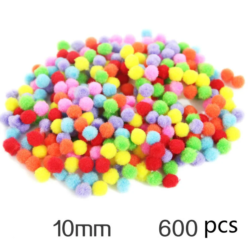 100 Pcs 10mm Fluffy Craft Pompoms Mini Pom Poms Card Making Arts Kids UK 