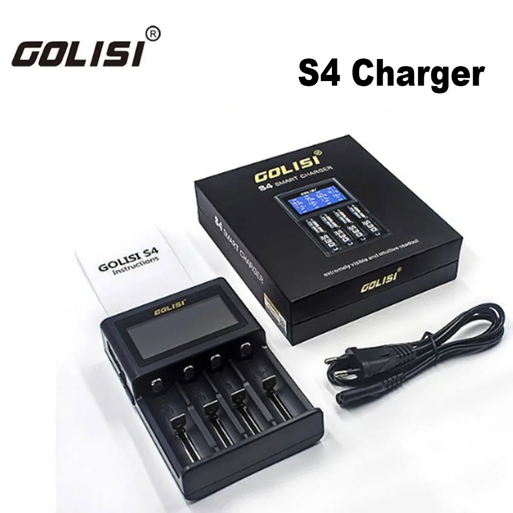 Golisi S4 быстрое зарядное устройство интеллектуальная lcd поддержка 2A быстрое зарядное устройство для 18650,26650, 20700,21700 Li-Ion Ni-MH Ni-Cd батареи Vape