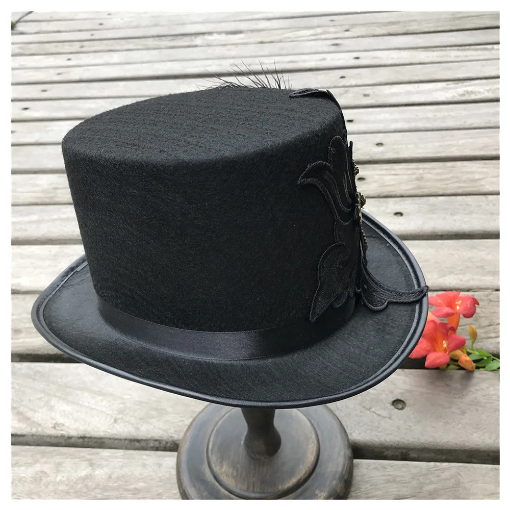 Мужская и женская винтажная шляпа ручной работы в стиле стимпанк с металлическим зубчатым верхом, шляпа для косплея, размер 57 см, шапка в стиле стимпанк