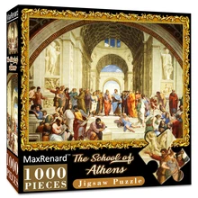 MaxRenard – Puzzle artistique pour adultes, jouets en papier épais, cadeau de noël, 3 pièces/lot, Van Gogh, 1000 pièces