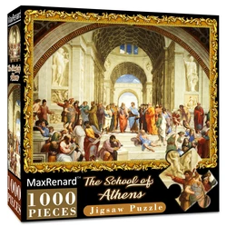 Maxrenard 3 pçs/lote quebra cabeças para adultos arte quebra cabeça para 1000 peças van gogh engrossar papel brinquedos para o presente de natal