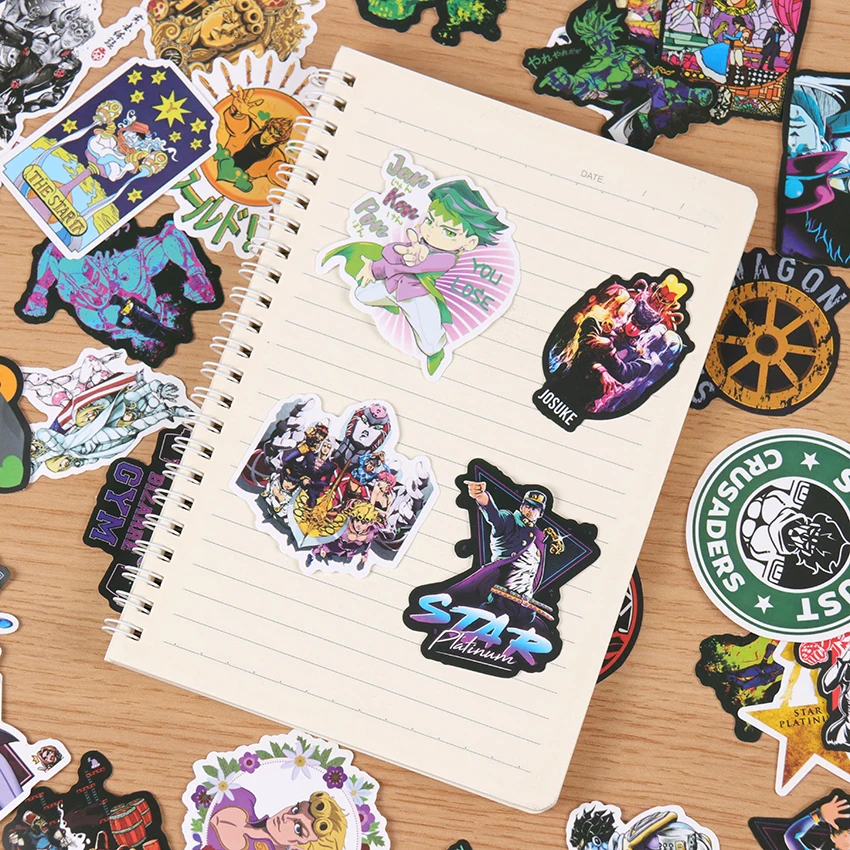50PCS JoJo's Bizarre Adventure Cartoon Character Graffiti Waterproof Stickers Trolley Case Stickers Notebook Car Stickers