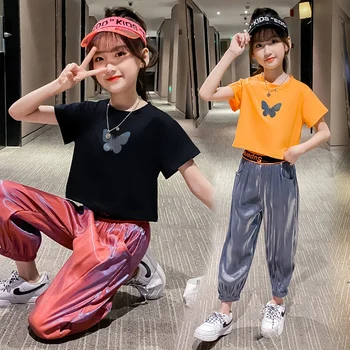 

Summer New Baby Girls Sets 2020 Cotton Butterfly T-shirts + Fashion Trousers 2 Pieces Set Kids Clothes Fashion Children Outfits
