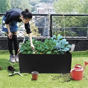 

Rectangle Garden Growing Bags Vegetable Planter Bag Container with Handle