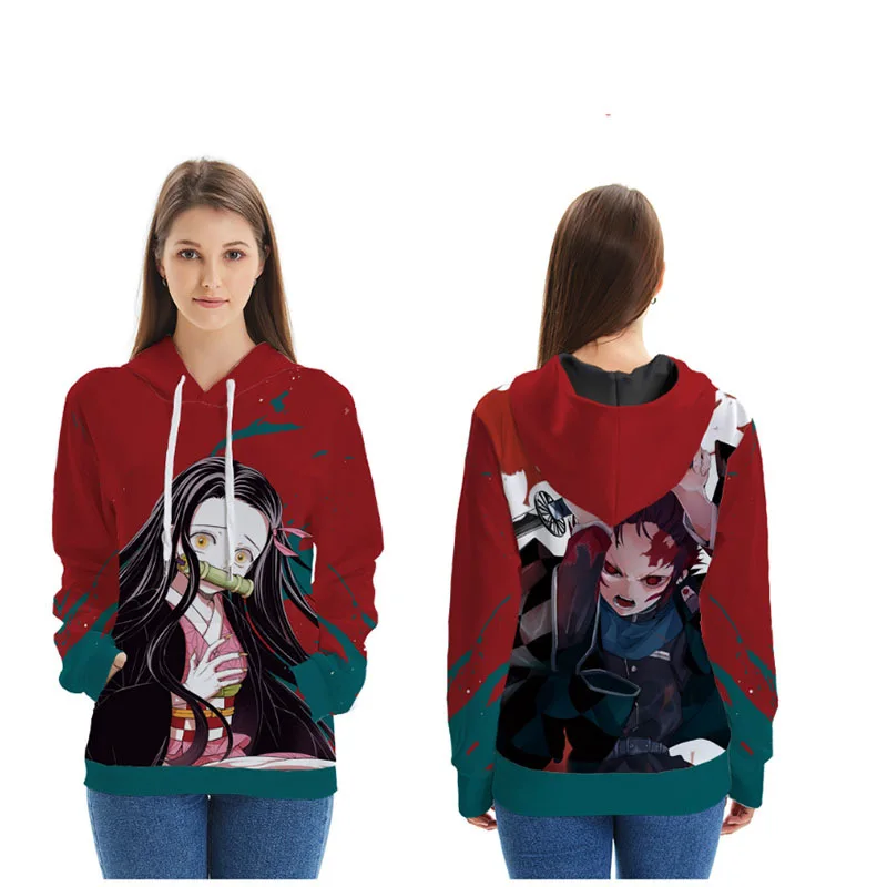 Kimetsu no Yaiba; модные толстовки в стиле аниме; Повседневная Толстовка с капюшоном и длинными рукавами; теплые толстовки; зимние унисекс; новые подарки - Цвет: see chart