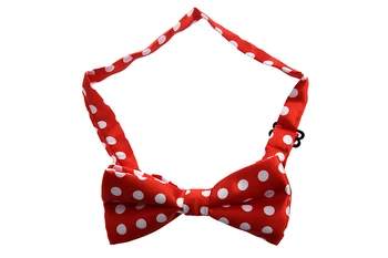 

Red Bottom with White Large Polka Dot Pattern Bow Tie For Men