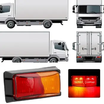 

2pcs 10-30V 0.12A 8-LED Truck Side Lamp Trailer Side Marker Indicators Light Signal Light License Plate Light Accessories