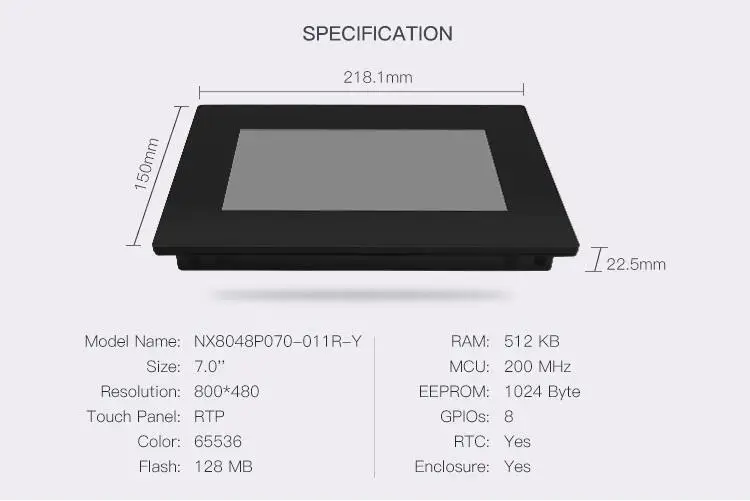 7," NX8048P070 Nextion Интеллектуальный HMI UART последовательный TFT ЖК-модуль панель дисплея резистивный или емкостный дисплей Панельное ограждение