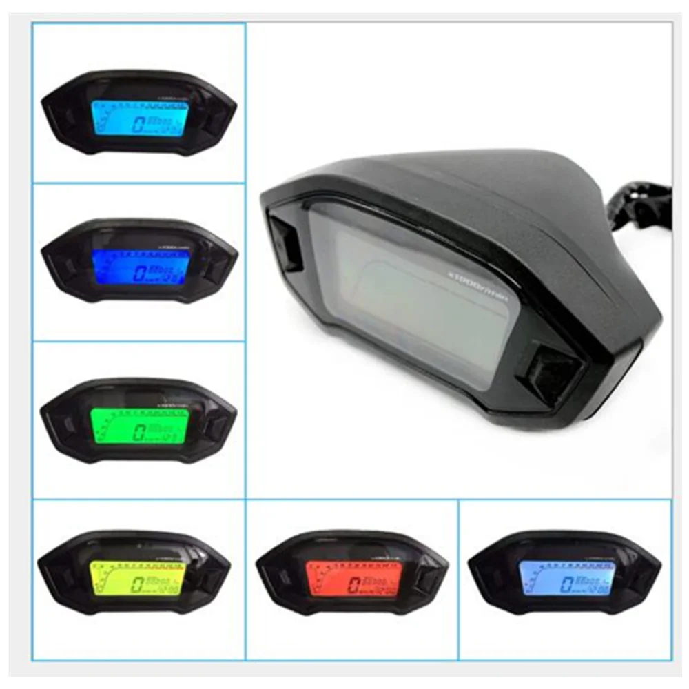 

12V 7 Colors General purpose motorcycle instrument LCD Odometer Tachometer speedmeter Refit meter