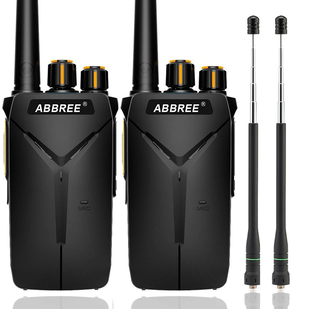 2 шт. ABBREE AR-F1 рация 10 км Дальний диапазон 5 Вт UHF 400-470 МГц VOX Ham CB портативное радио Woki Toki BF-888S двухстороннее радио - Цвет: add antenna