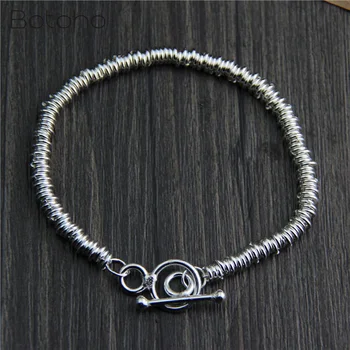 

925 Sterling Silver color Simple Bracelet For Women Vintage Ethnic Thai Silver Bracelet Bangle Fashion Jewelry Birthday Gifts