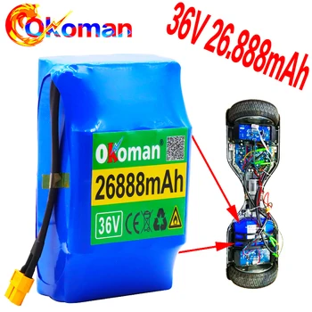 

10S2P 36v lithium-ion rechargeable battery 26888mAh 26AH battery pack for electric self-suction hoverboard unicycle 36v bateria