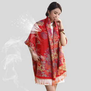 

180x70cm Russian Retro Style Wrap Lace Embroidery Flower Pretty pattern scarf women Big Size All seasons платок на голову