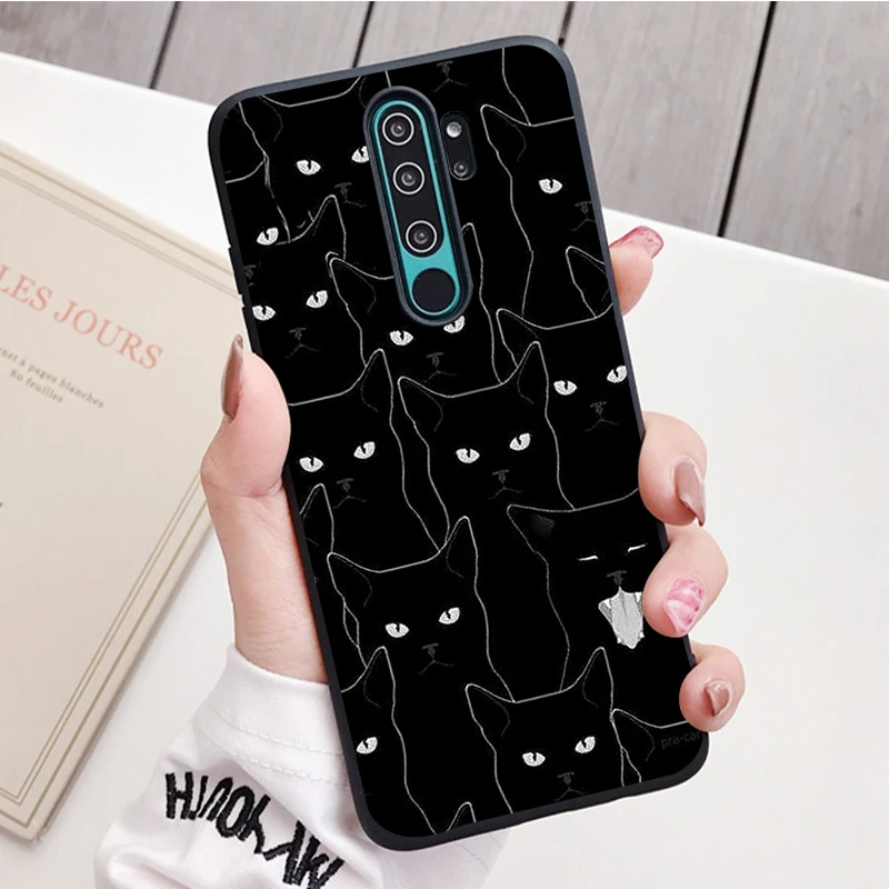 Kim Haskins Cat black Silicone Phone Case For Redmi note 9 8 7 Pro S 8T 7A Cover