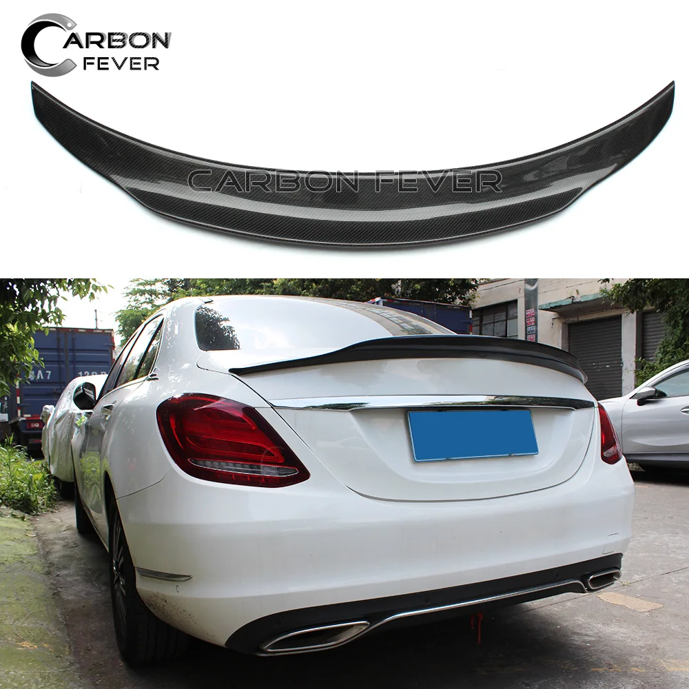 Для W205 задний спойлер из углеродного волокна крыло C Class Sedan 2015 + C180 C200 C250 C300 C450 C43