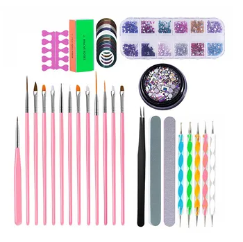 

Nail Art Set Nail Gel Polish Brushes DIY Kit Nail Art Sticker Manicure Tool DIY Nails Art Tool A23#30