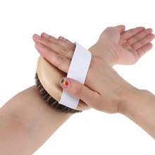 1 шт. натуральная деревянная кисть из конского волоса для ванны, щетка для сухой кожи, Массажная щетка для тела, Антицеллюлитный душ, отшелушивание