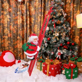 

Santa Claus Climbing Ladder Electric Santa Claus Doll Christmas Tree Hanging Decoration For Outdoor Indoor Home Decoration