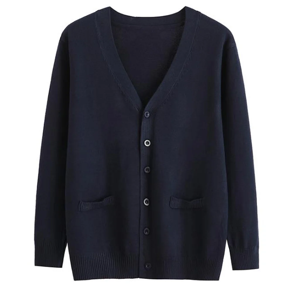 Navy Blue Knitted Sweater Cardigan Men Clothes Korean Long Sleeve Loose Solid Button Knitwear Top Streetwear Knit Jacket Coat Navy Blue Knitted Sweater Cardigan Men Clothes Korean Long Sleeve Loose Solid Button Knitwear Top Streetwear Knit Jacket Coat