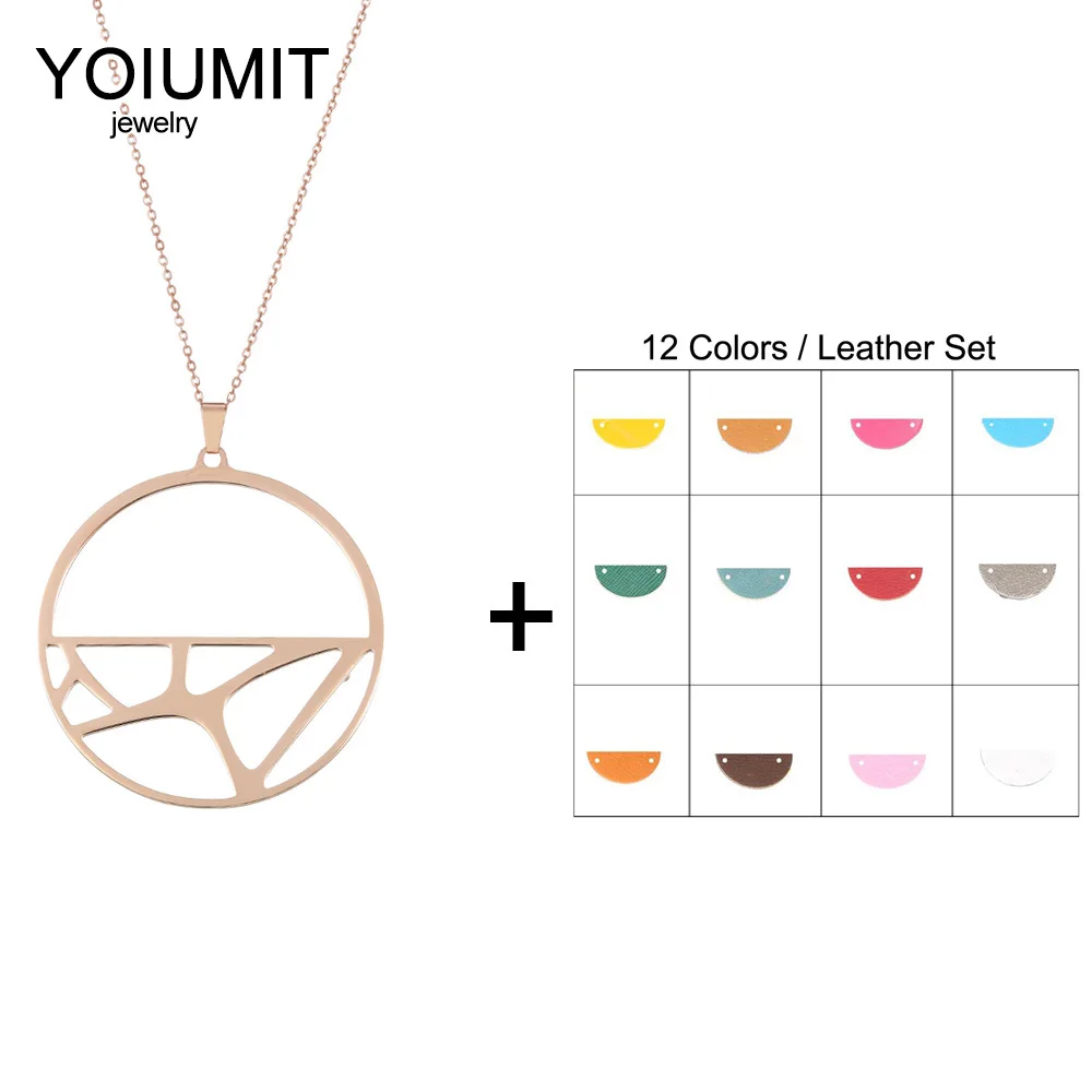 

Cremo DIY Interchangeable Leather Charm Pendant Necklace Colgantes Femme Bijoux Georgette Chain Necklaces For Women Pendants