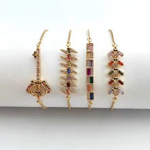 10 шт. Романтический высококачественный микро Pave CZ Кристалл пчела/ключ браслет для женщин ювелирные изделия подарок BG326