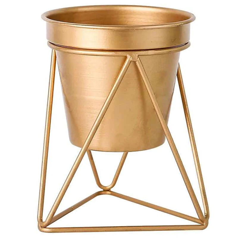 

17.5 x 14.5cm Golden Metal Wrought Iron Flower Stand Creative Home Model Room Living Room Table Decoration Flower Stand