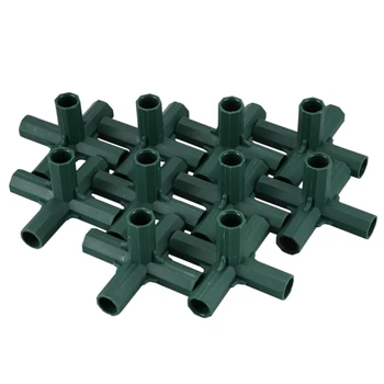 

10PCS 16MM Filled Plastic Steel Pipe Parts Gardening Greenhouse Plastic 5-Way Joint Bracket DIY Accessories