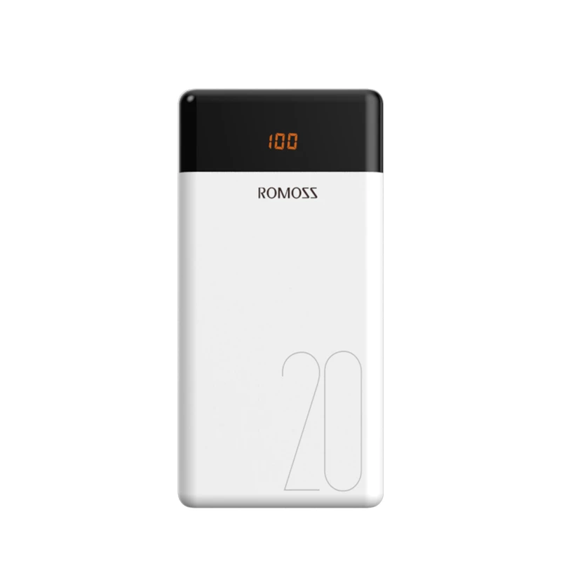 20000 мА/ч для ROMOSS LT20 внешний аккумулятор с двумя usb портами светодиодный дисплей