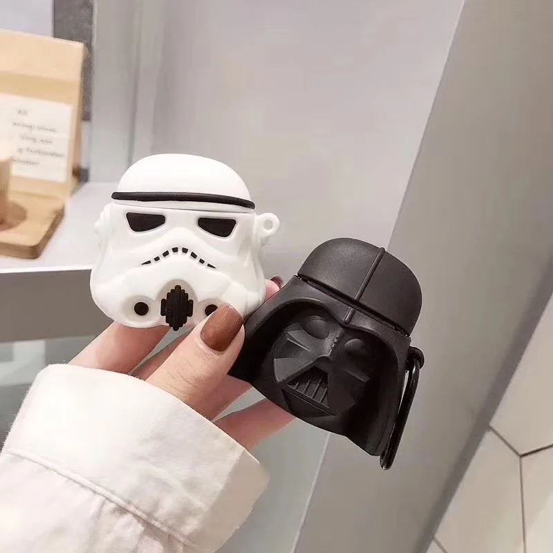 

3D Cute Star Wars Darth Vader silicone Wireless bluetooth headset case for Airpods 2 1 Doll Earphone cover Bag Accessories box