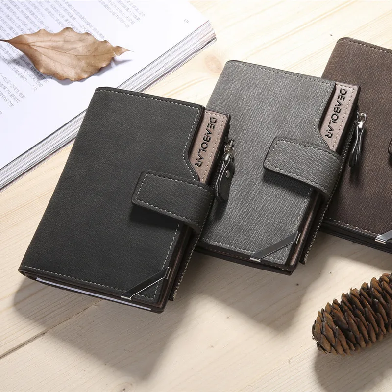 

Casual Retro Men Wallets Fresh Designer's Purse Men Brand Canvas Card purse Mens Wallet Wholesale price male clutch