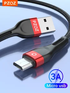 PZOZ 1m 2m провод Micro USB кабель 3A быстрой зарядки Microusb зарядное устройство данные шнур для Samsung S7 Xiaomi Redmi Примечание 5 Pro 4X плюс huawei планшеты Мобильн...