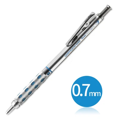 1pcs 07mm Цельнокроеное платье скорость GraphGear 1000 Алюминий баррель высокое качество составление механический карандаш 0,3/0,5/0,7/0,9 мм - Цвет: 1pcs 07mm
