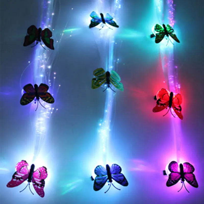 Horquilla luminiscente brillante para niña, trenza de cabello con LED intermitente, adornos para el pelo, juguetes para fiesta de año nuevo y Navidad, 10 Uds./7 Uds.