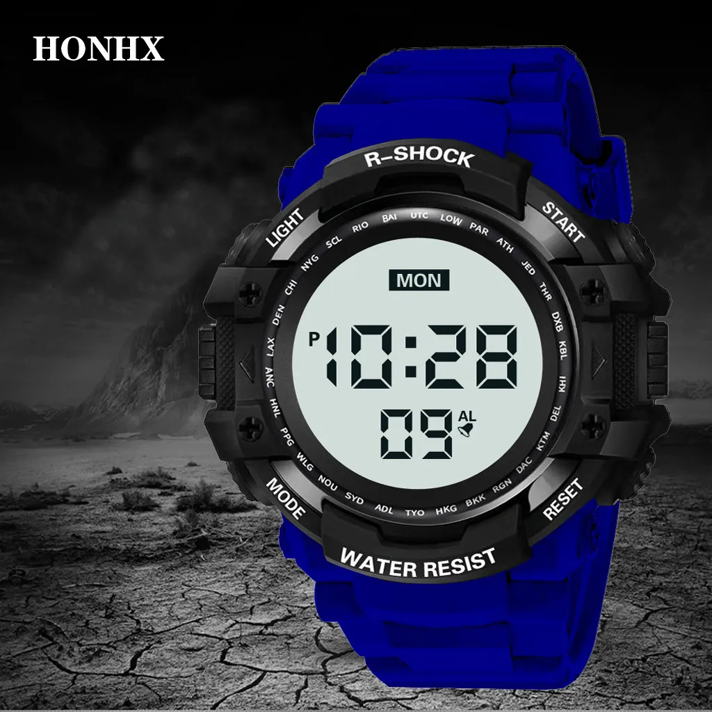 HONHX мужские часы цифровой спортивный браслет Horloge Heren военные водонепроницаемые