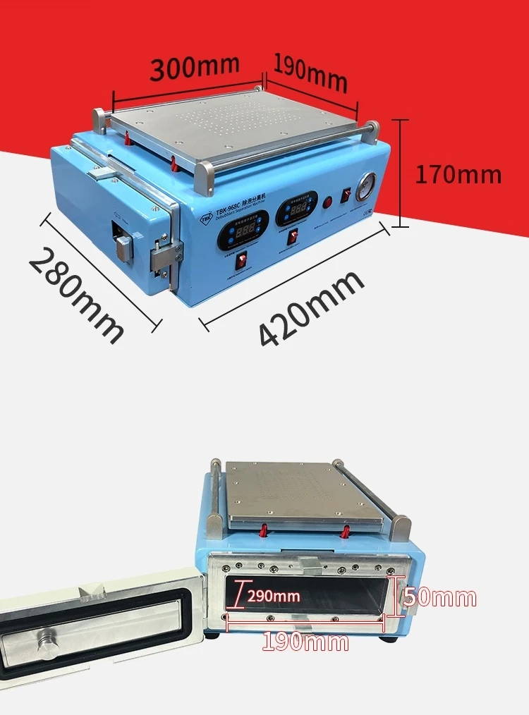 2 in 1 LY TBK 968C LCD Screen Separator 12 inch with autoclave OCA debubble machine Built in vacuum pump for mobiles tablets