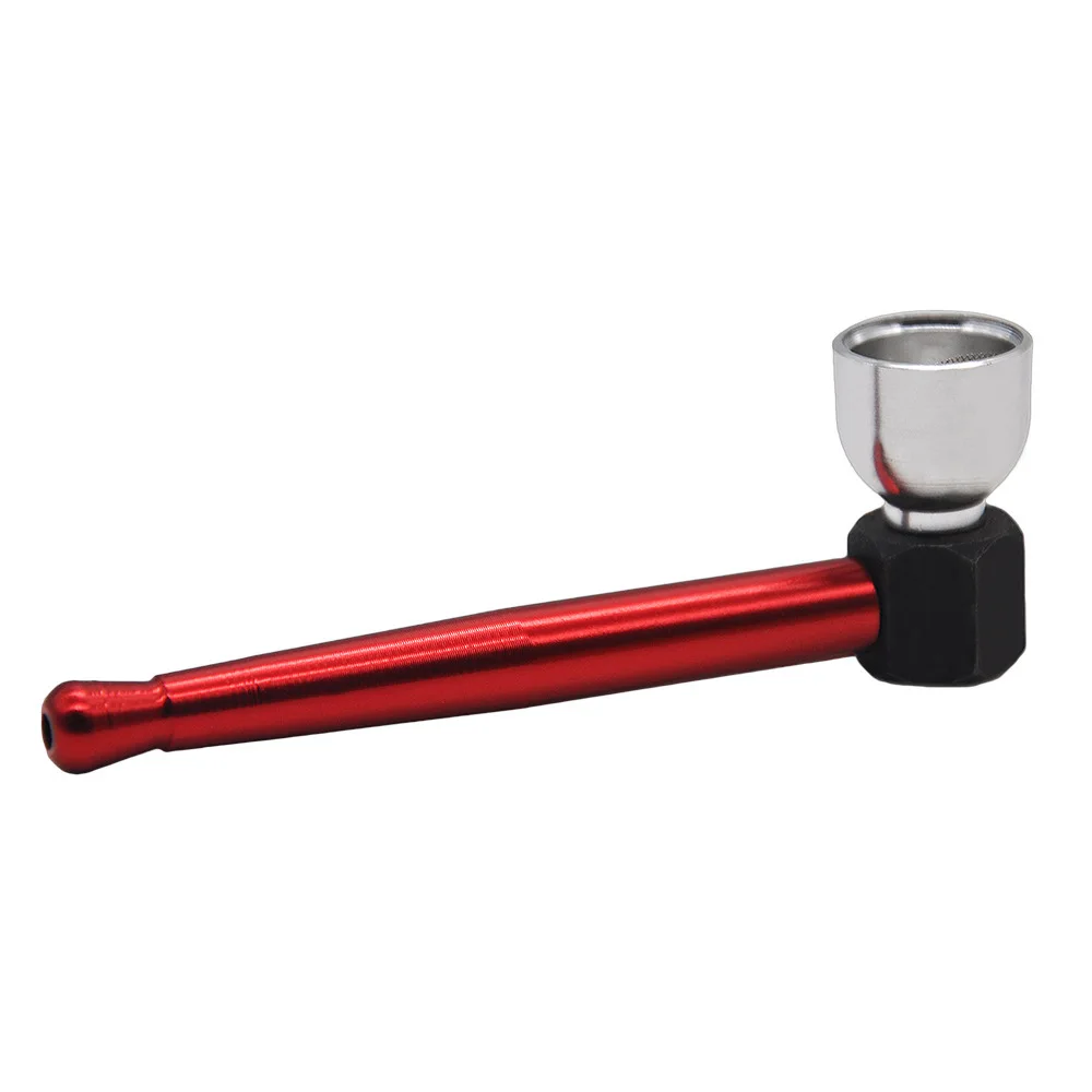 Classic Pure Color Metal Smoking Pipe Tobacco Pipe mini Smoking Accessories Aluminium Alloy Cigarette Holder Men's Gift