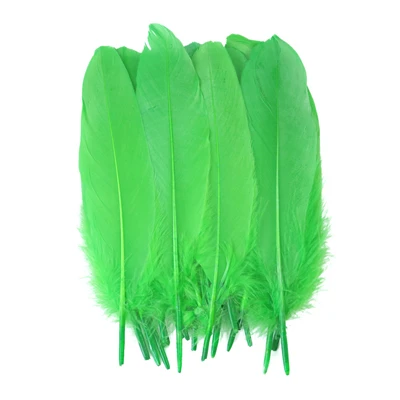 fruit green 50pcs Перо, твердый полюс, натуральный гусиный Плюм, 14-20 см, 50 шт., перья лебедя, белые шлейфы, сделай сам, украшение для дома, вечерние, свадебные украшения - Цвет: fruit green 50pcs
