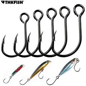 super small 20pcs Large Big Eye Inline Single Hook for Fishing Spoon  Spinner minnow Hard Lure Bait Spare Hooks Crank Live bait