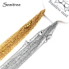 Semitree 10pcs 50cm 2mm Gold Stainless Steel Link Chains Necklaces Fashion Jewelry Cuban Chains Wholesale Chain DIY Crafts ► Photo 1/6
