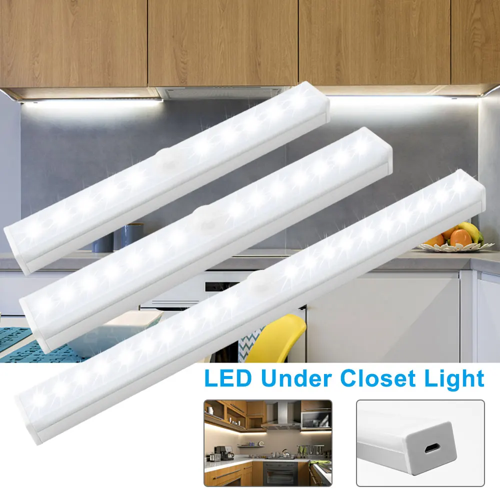 

USB Motion Sensor Light 5V DC Cabinet Light Rechargeable Battery Light Lighting LED Light Lamp Night Lights for Kitchen Bedroom