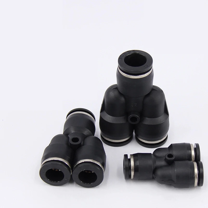Y-пневматический пластиковый быстроразъемный штуцер для шланга 3 порта 4/6/8/10/12 / 16