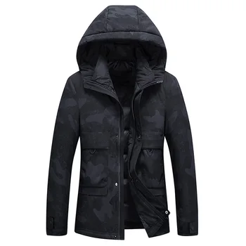 

2020 New Thick White Duck Down Kurtka Zima Camo Hooded Winter Down Parka Men