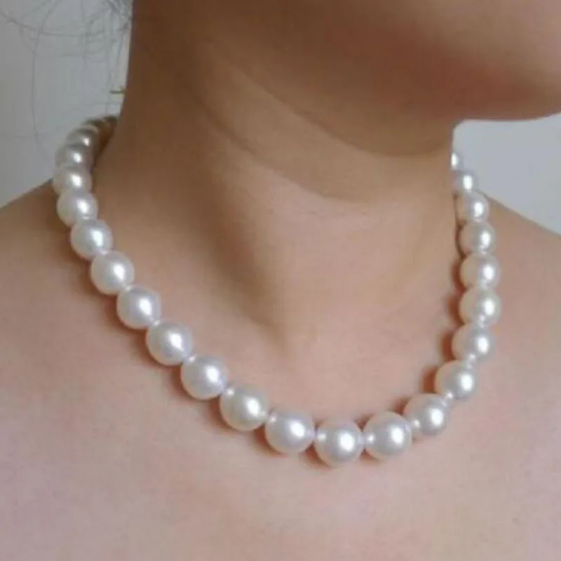 

11-12MM SOUTH SEA WHITE PEARL NECKLACE 18 INCHES 14K CLASP