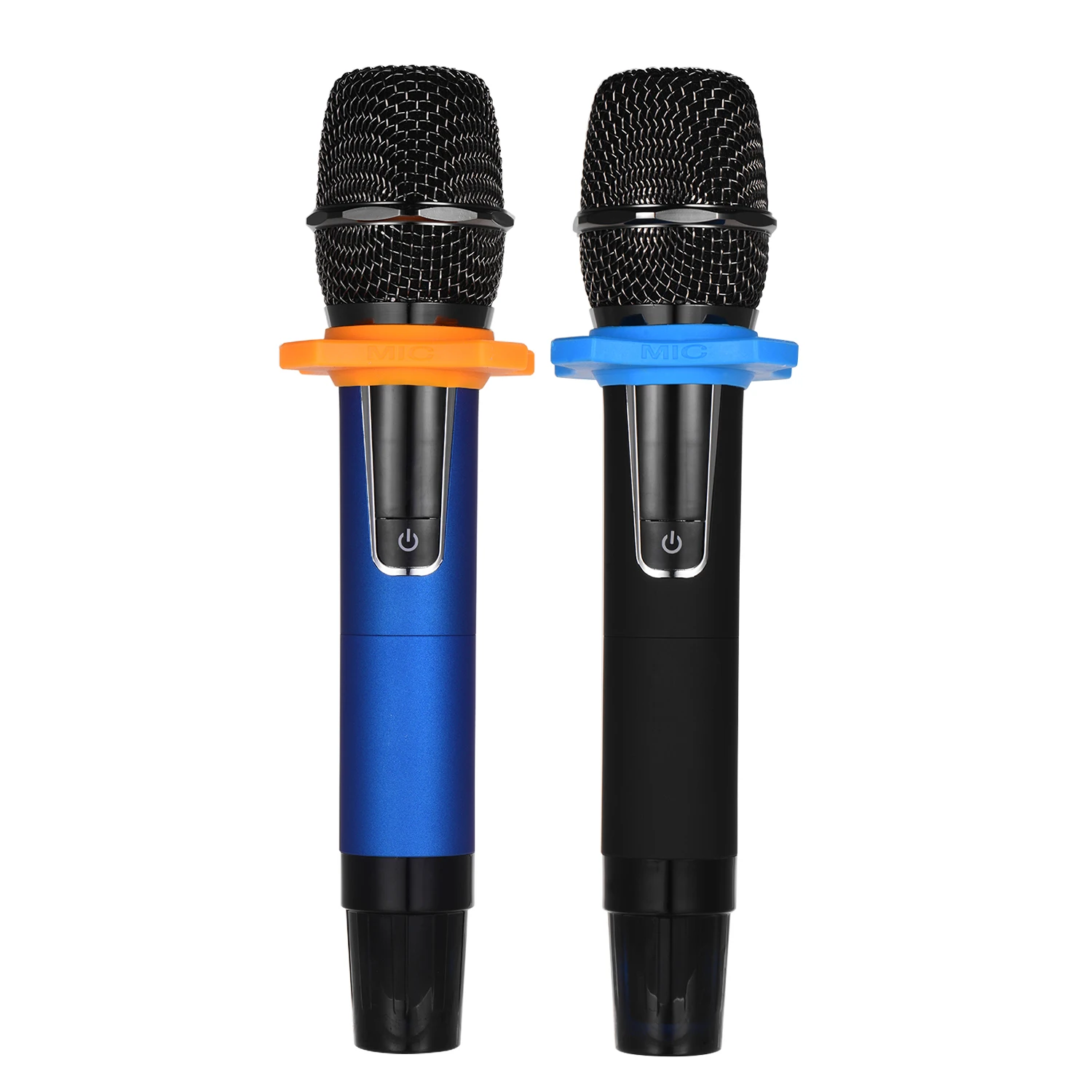 UHF Dual-band Wireless Microphones Set with 1 Receiver 2 Handheld Microphone for DJ Party Karaoke Meeting Live Performance