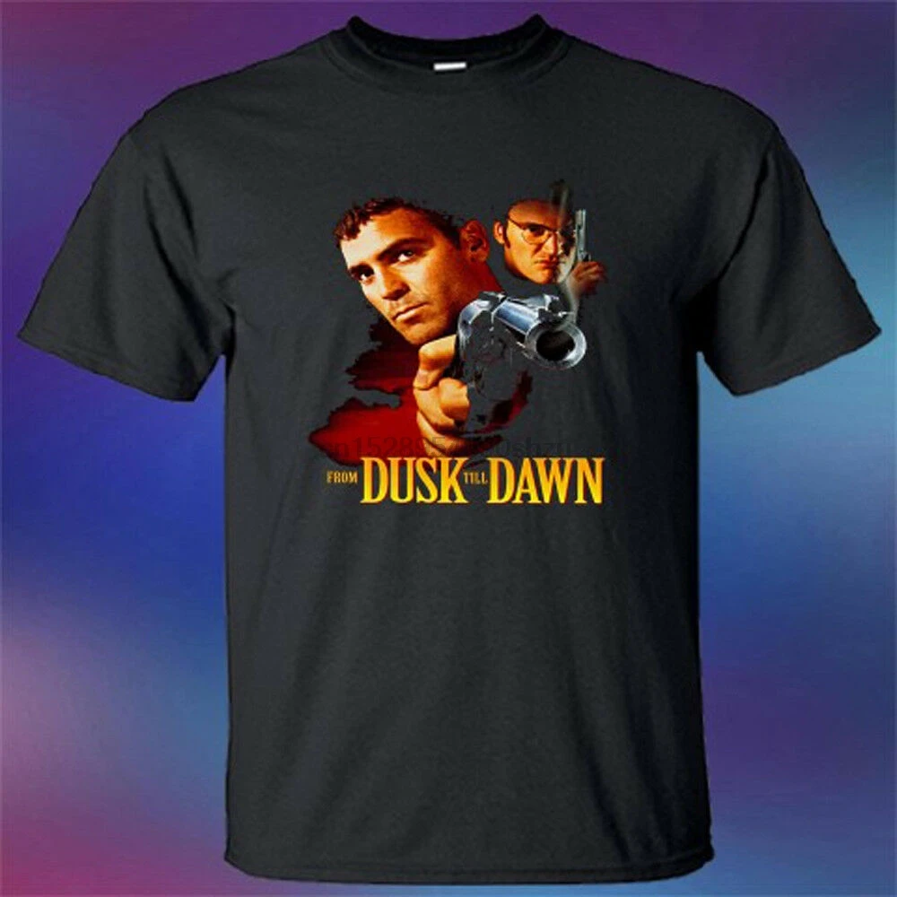 Новинка от Dusk до Dawn Ретро кино постер Мужская черная футболка Размер S-3XL | одежда