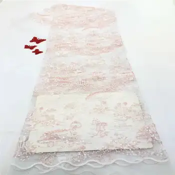 

Beautiful tulle sequins JUAN lace material African party French mesh lace 5 yards high quality African lace fabric