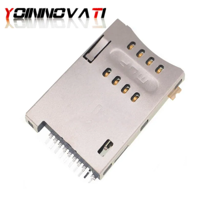 50 шт. MUP-C720 8+ 2 SIM держатель для карт без колонки самоэластичный тип с переключателем 10P большой слот для карт