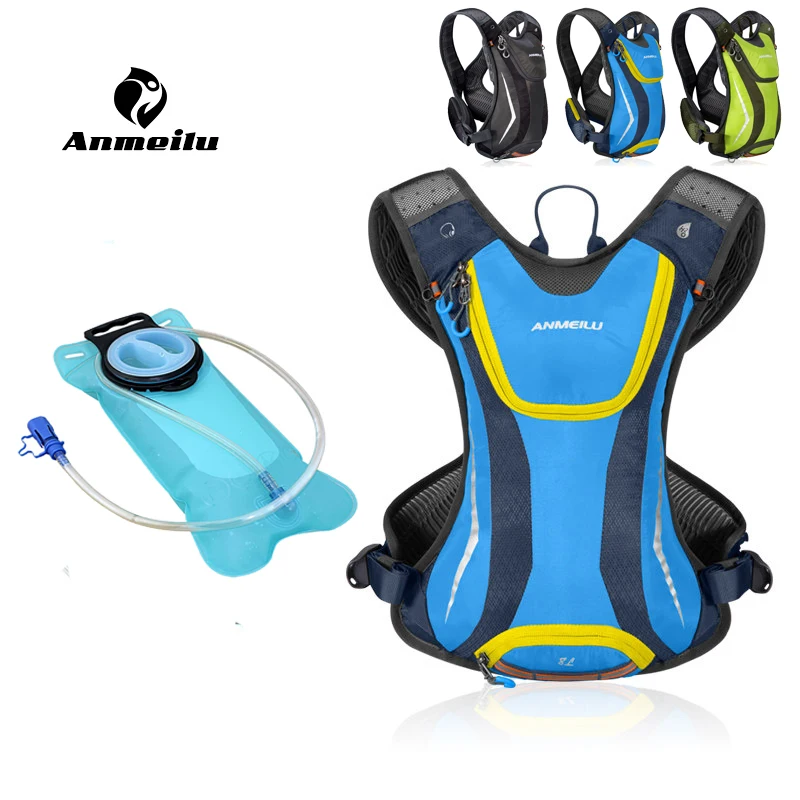

ANMEILU 5L Cycling Backpack With 2L Water Bags Men Ultralight Women Waterproof Outdoor Sports Bag Hydration Climbing Running Bag