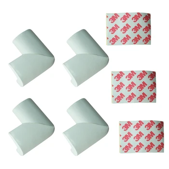 

4 x BABY SAFETY CORNER CUSHIONS - DESK TABLE COVER PROTECTOR - SAFE FOR CHILD-White